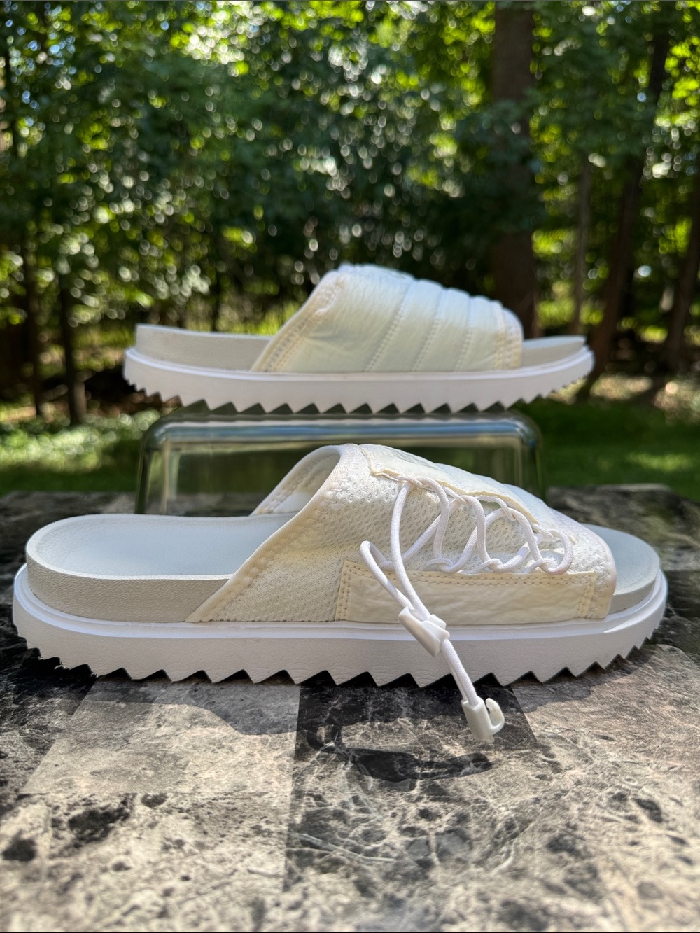 Nike Womens Asuna Slide Sandals Size 9 White Photon Dust Flip Flop Shoes Sporty